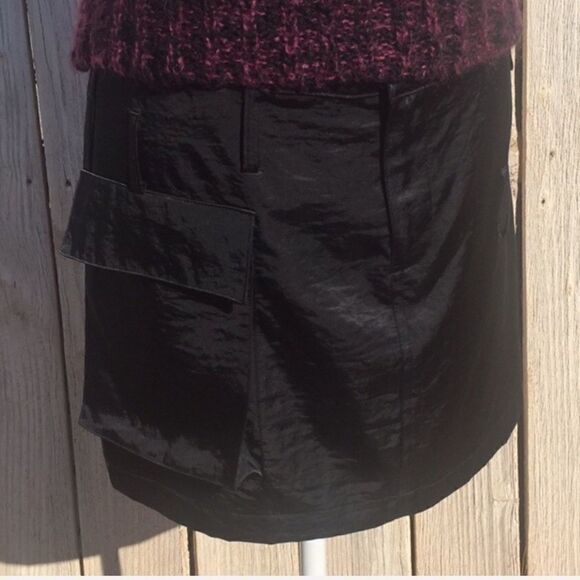 Vintage Y2K ABS Black Mini Skirt Size 6 EUC Goth - Picture 3 of 6